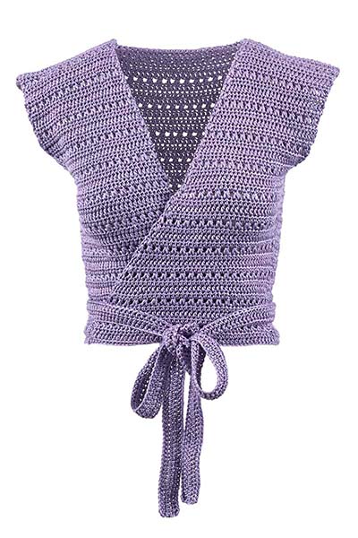 264_008_001 PERFECT PUZZLE | Crocheted top with wrap front