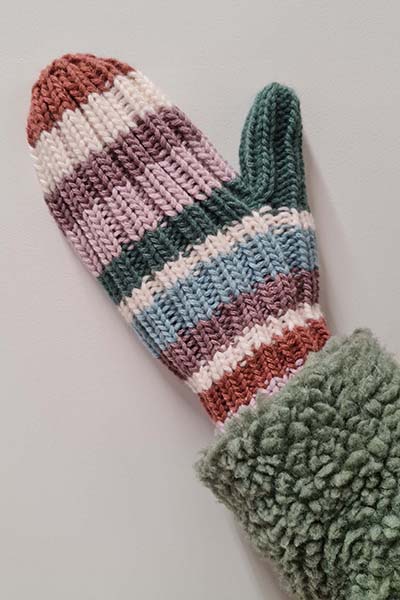 Gants moufles pour femme par temps froid dhiver avec ficelle tricot