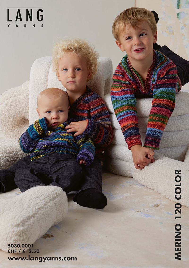 LANGYARNS PUBLIKATION Booklet MERINO 120 COLOR PULLOVER DE/FR/NL/EN/DK